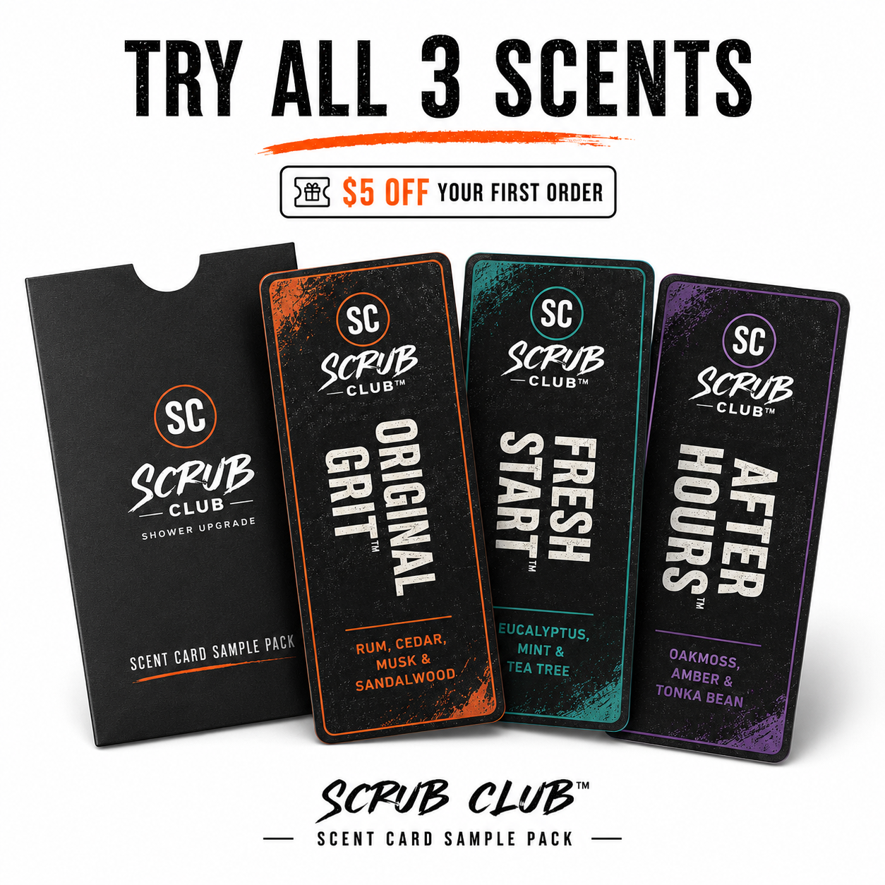 Scrub Club™ Scent Card Sample Pack — All 3 Scents
