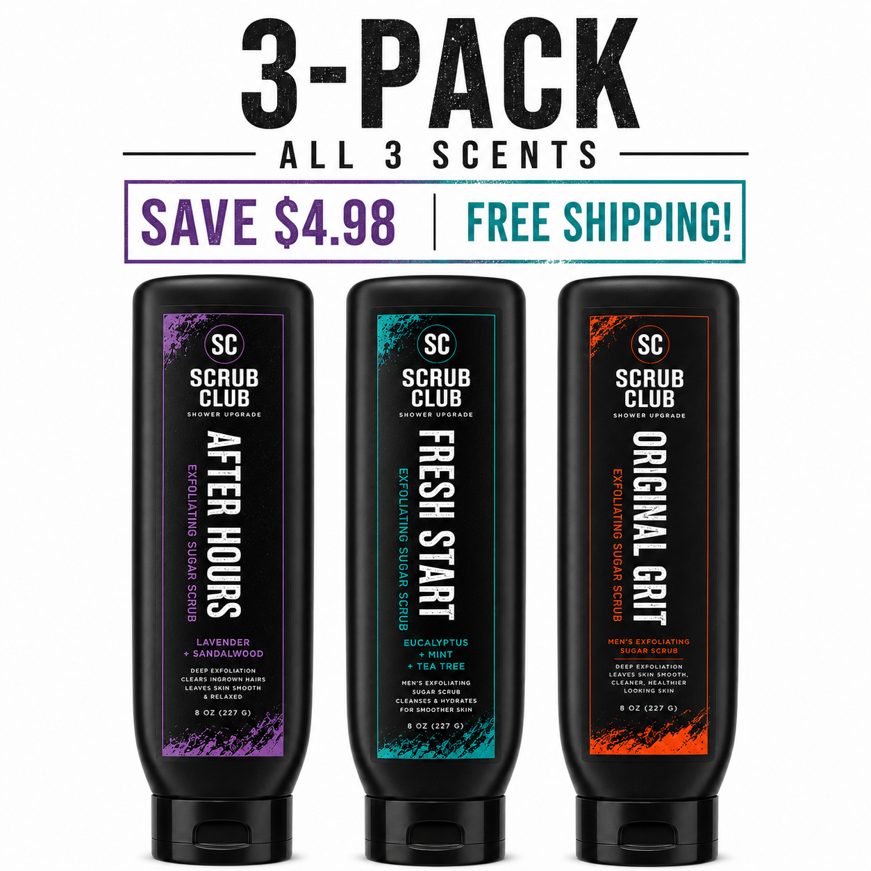 Scrub Club 3-Pack Shower Upgrade Bundle — All 3 Scents